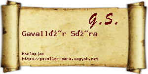 Gavallér Sára névjegykártya
