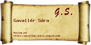 Gavallér Sára névjegykártya