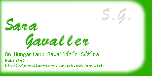 sara gavaller business card